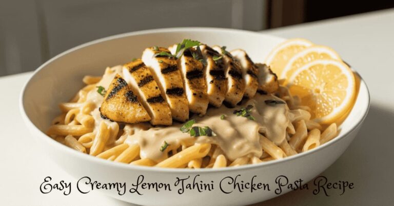 Easy Creamy Lemon Tahini Chicken Pasta Recipe