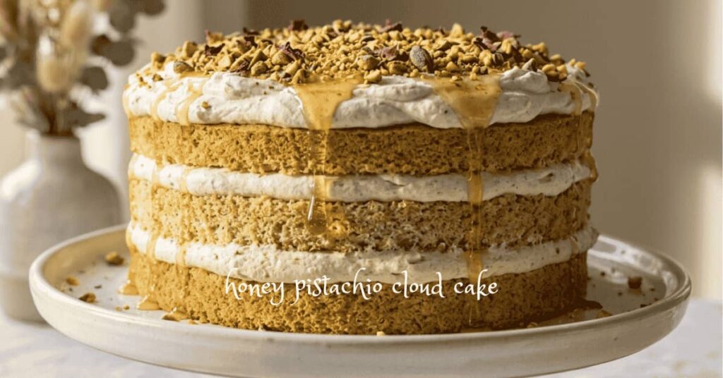 Easy Honey Pistachio Cloud Cake