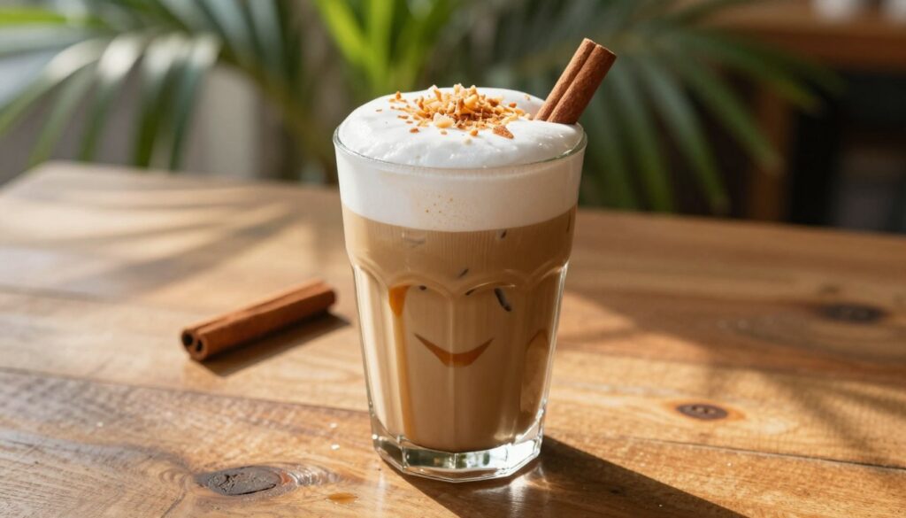 creamy coconut iced latte Creamy Coconut Date Iced Latte Recipe